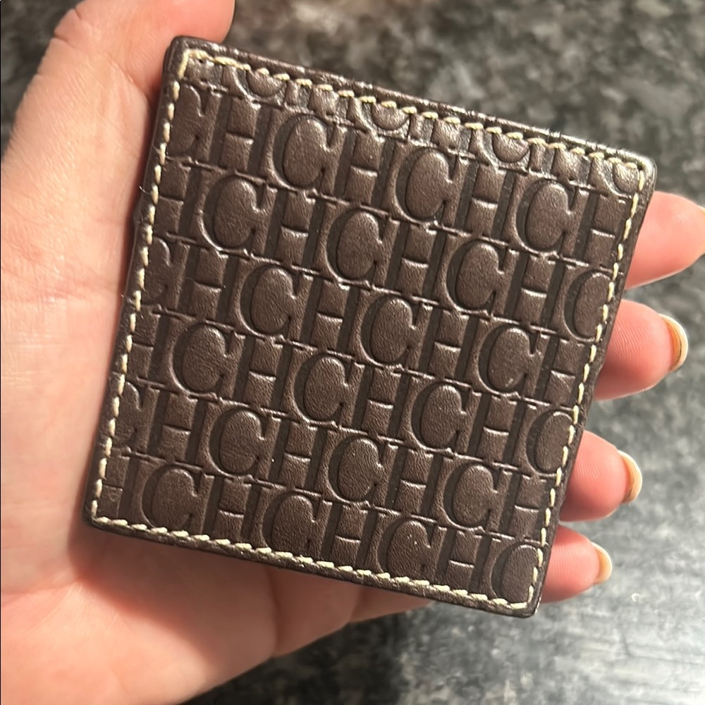 Carolina Herrera Brown Leather Coins wallet